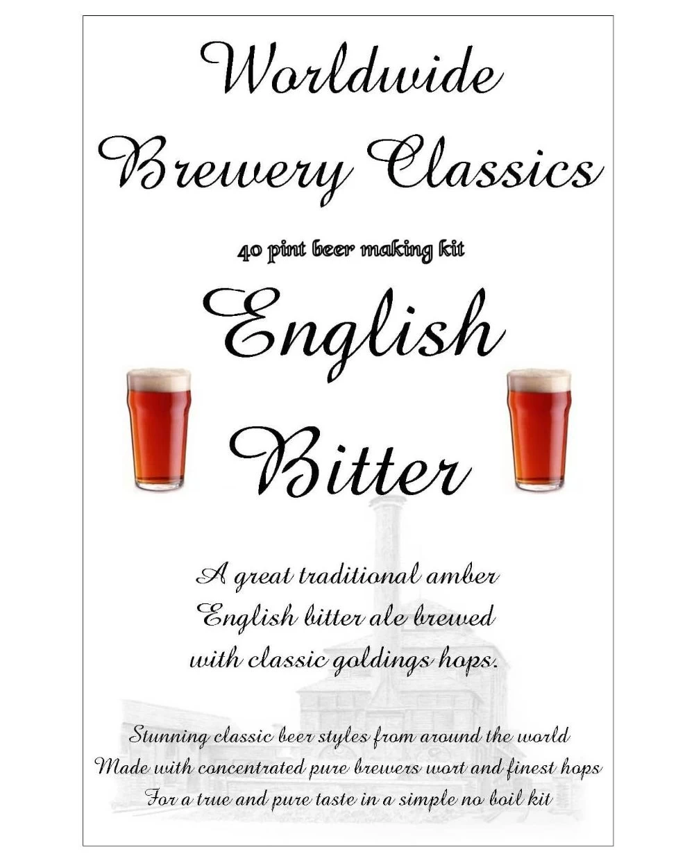 Brewery Classics English Bitter Beer Kit 3 Brewery Classics English Bitter Beer Kit