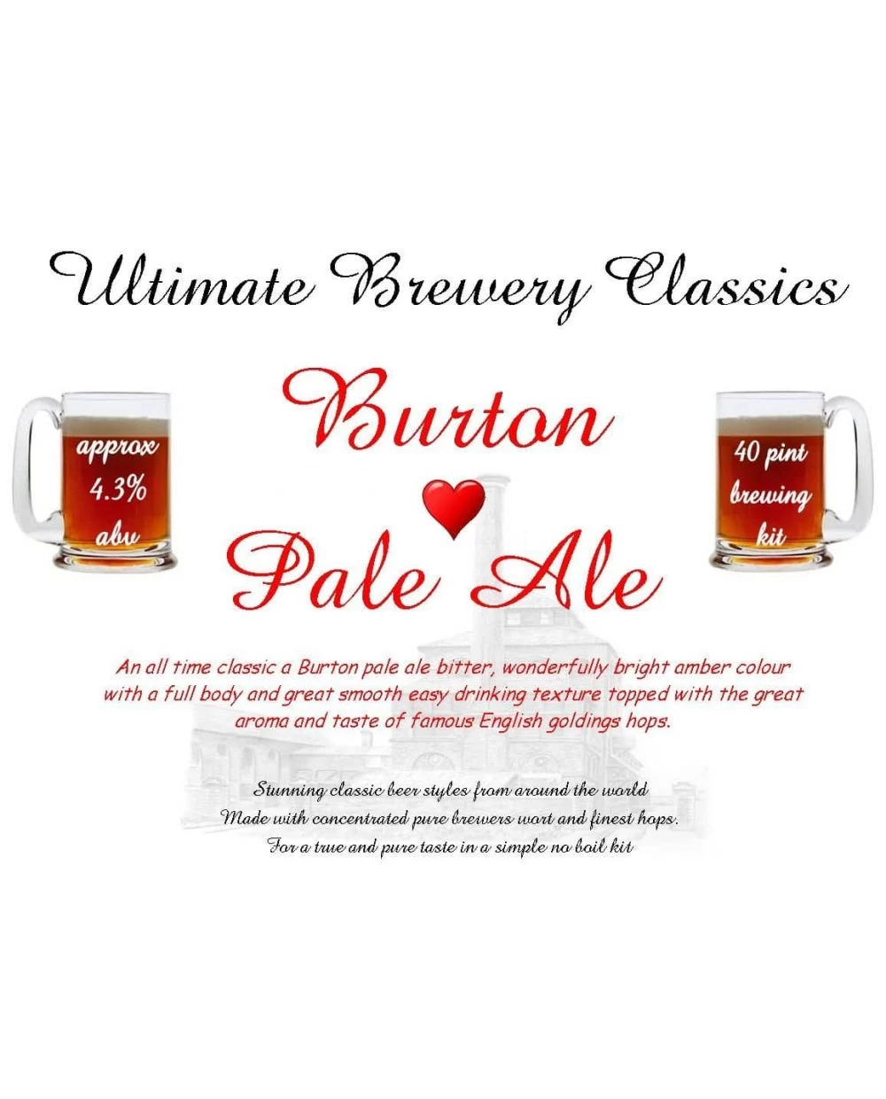 Ultimate Brewery Classics Burton Pale Ale Beer Kit 3 Ultimate Brewery Classics Burton Pale Ale Beer Kit