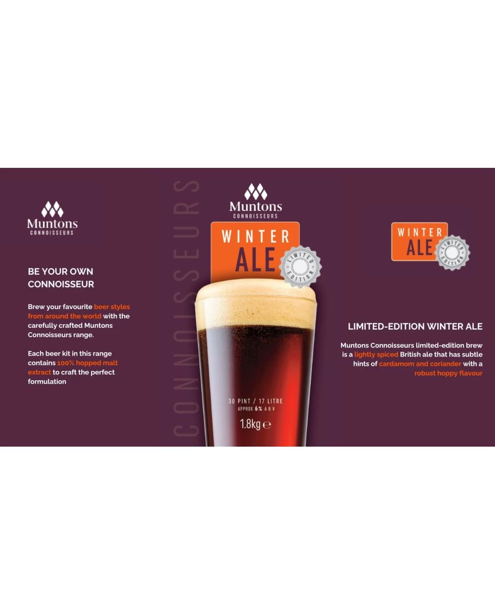 Muntons Winter Ale 1.8kg Beer Kit 4 Muntons Winter Ale 1.8kg Beer Kit - Image 2
