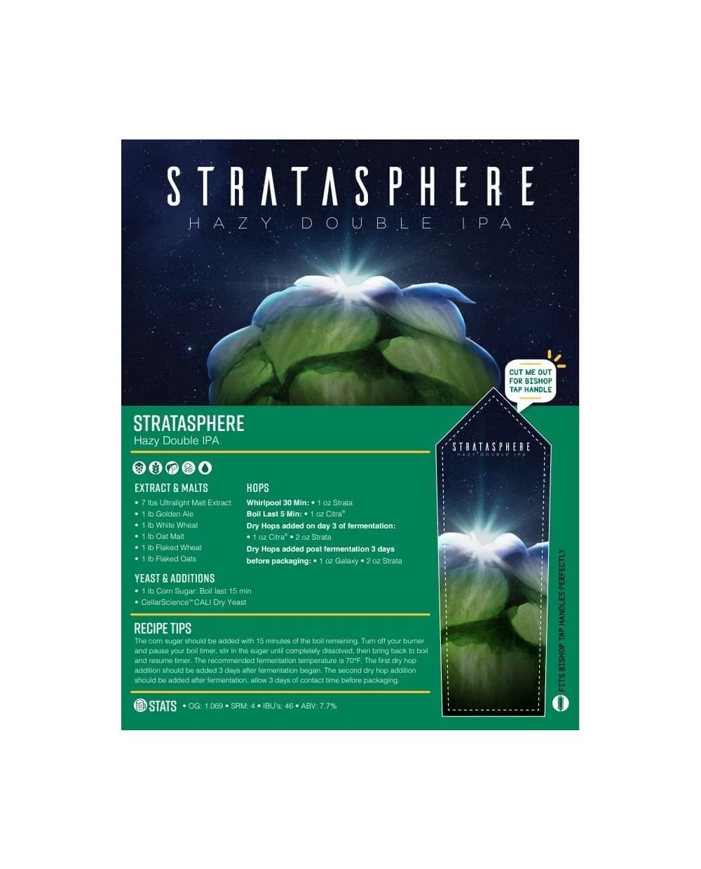 Stratasphere Hazy Double IPA - Brewmaster Extract Beer Brewing Kit - Image 2