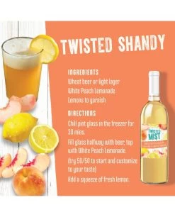 Winexpert Twisted Mist™ White Peach Lemonade Wine Kit -Liquor Discount Store twisted mist cocktail white peach lemonade